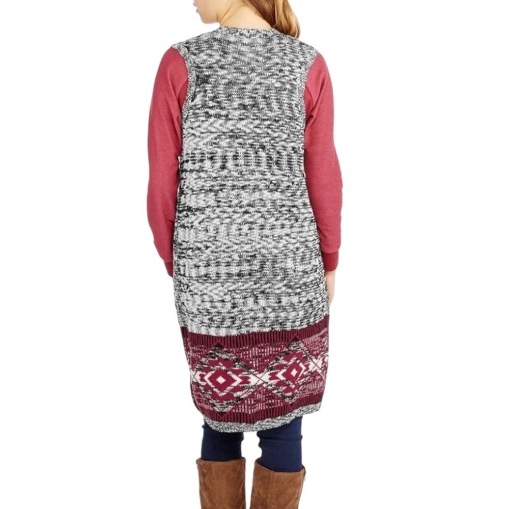 Almost Famous Women's Multicolor Slub Marled Vest Tassel Tie Sweater Vest 2X - Picture 2 of 13